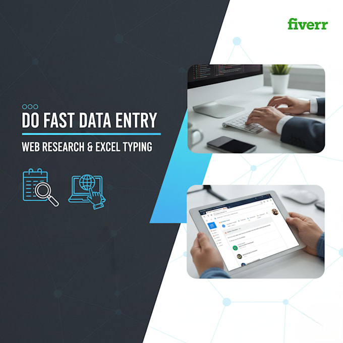 do professional data entry, excel, copy paste web research expert