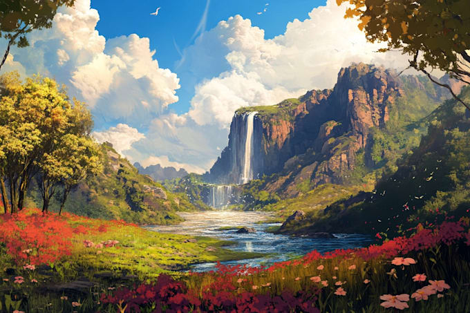 digitally paint fantasy landscape