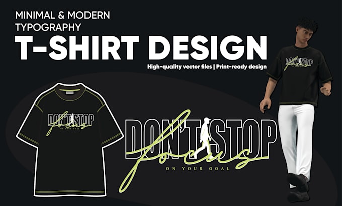 create minimal typography based vector t shirt print design