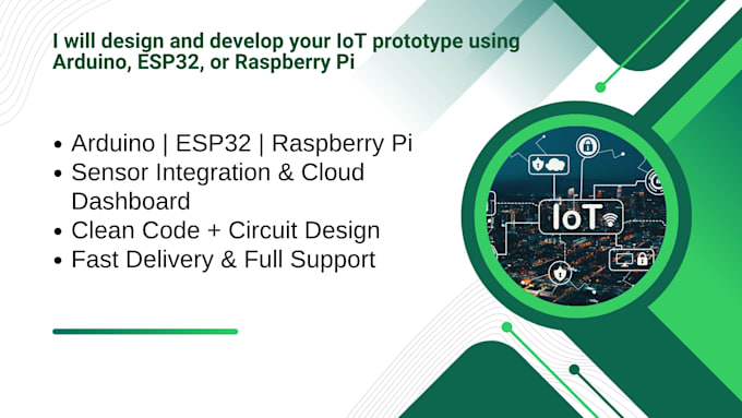 Design and develop your iot prototype using arduino, esp32, or ...