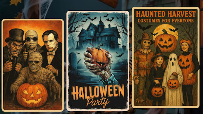 Design custom pokeman tarot cards, halloween horror designs and banners ...