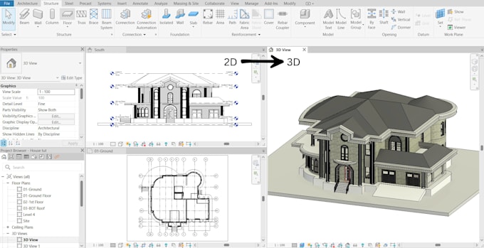 create a 3d revit model from your floor plan