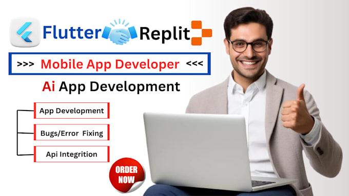 develop and host flutter app with a custom replit backend, be flutter developer