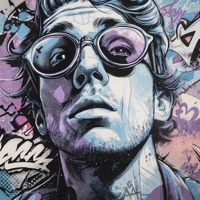 create graffiti pop art canvas designs and murals