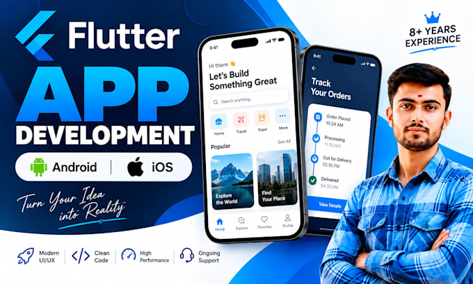 be your flutter developer for android and ios app development