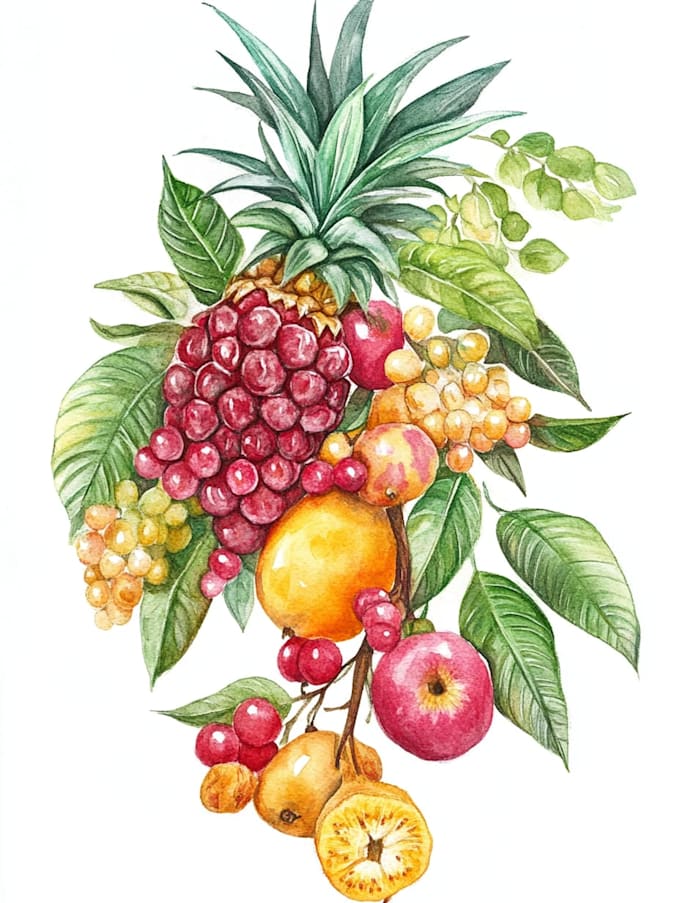 draw digital botanical illustrations of florals