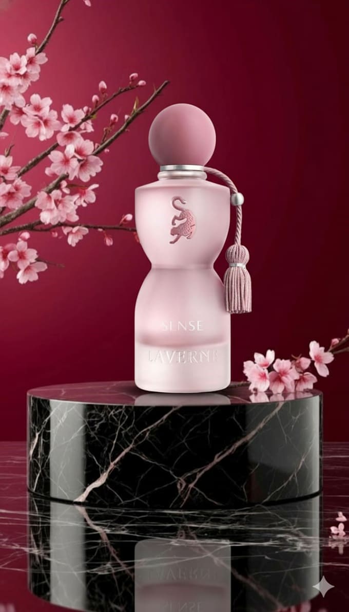 create five images in ai about a perfume from your chooice