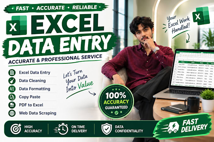 do excel data cleaning, formatting, organising