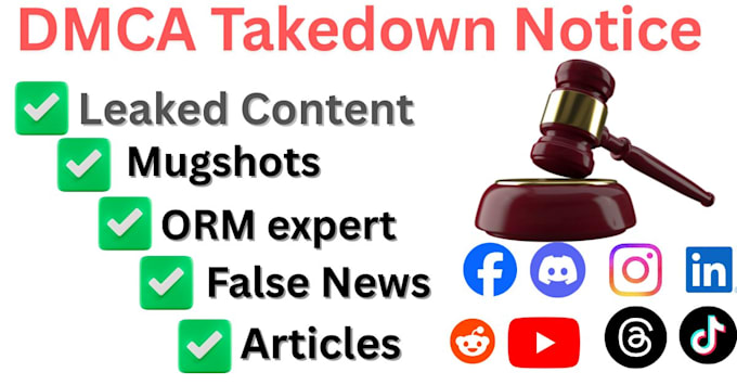 send dmca takedown notice online content removal ORM expert