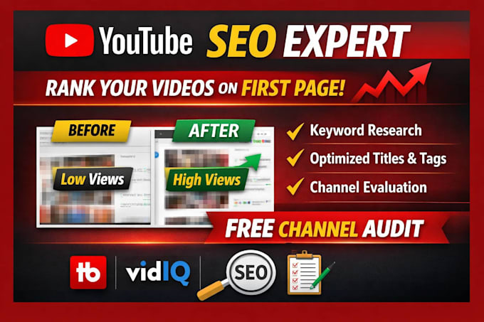 do complete youtube seo and channel  free audit