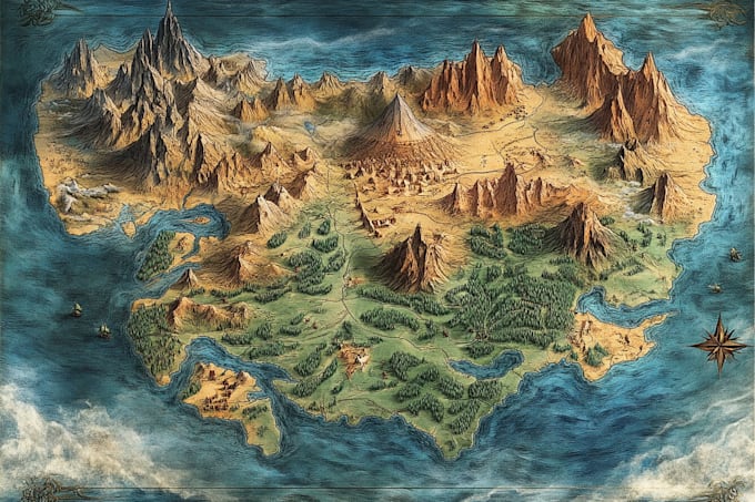 make a fantasy map for fantasy novels board game