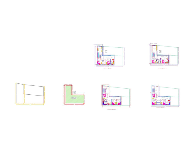 detailed architectural 2d floor plans, autocad drawings