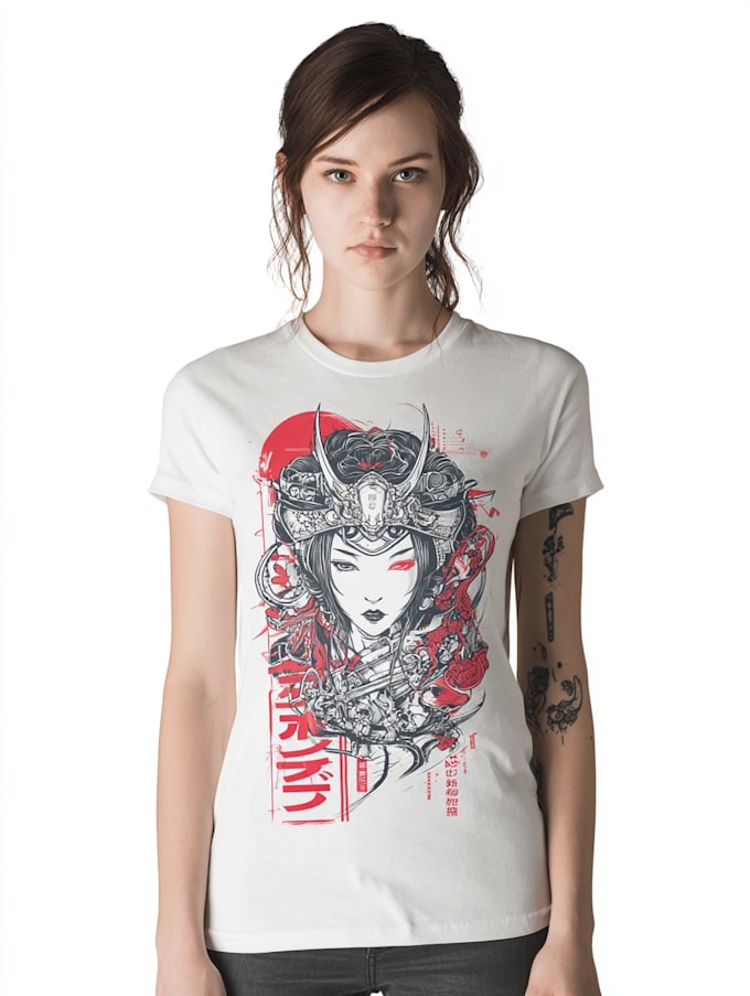 make a japanese t shirt illustration