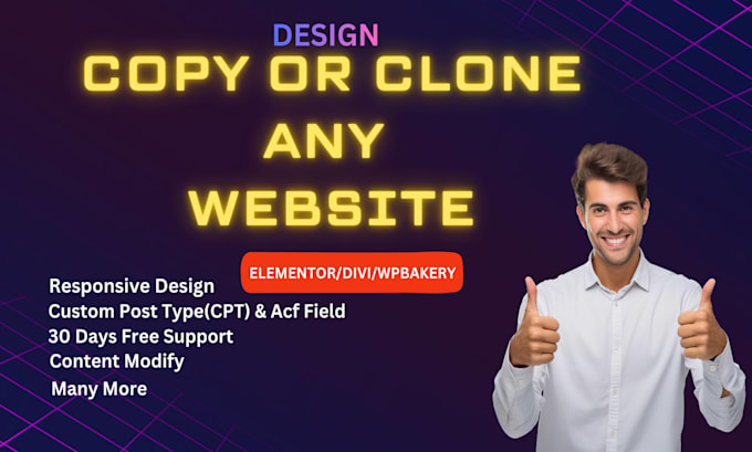 design,copy or clone any wordpress website into elementor,divi,wpbakery