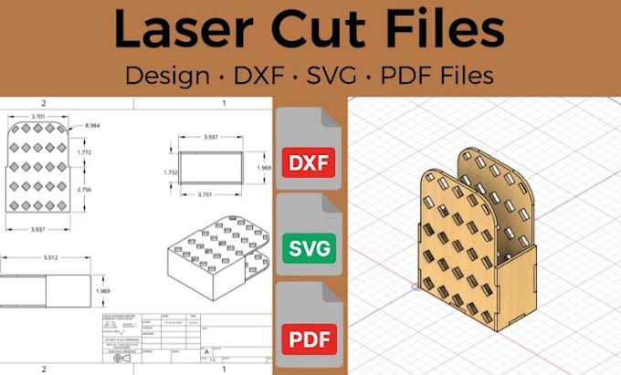 create laser cut ready svg dxf files and custom design