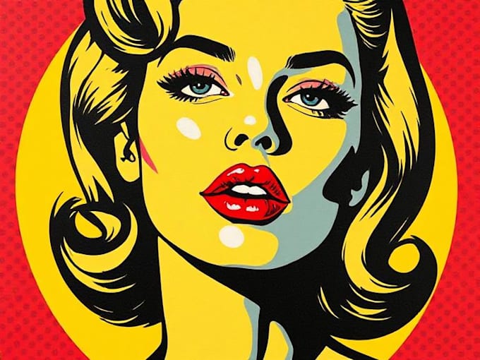 draw pop art portrait in roy lichtenstein style