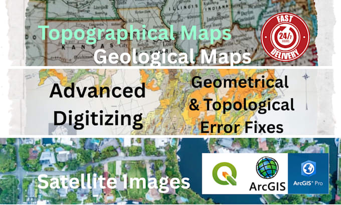 digitize maps and fix topological error using qgis
