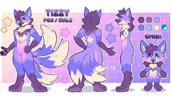 draw custom furry ref sheet fursona reference sheet nsfw oc ref sheet for fusuit
