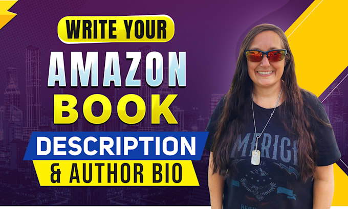 write your amazon book description and author bio