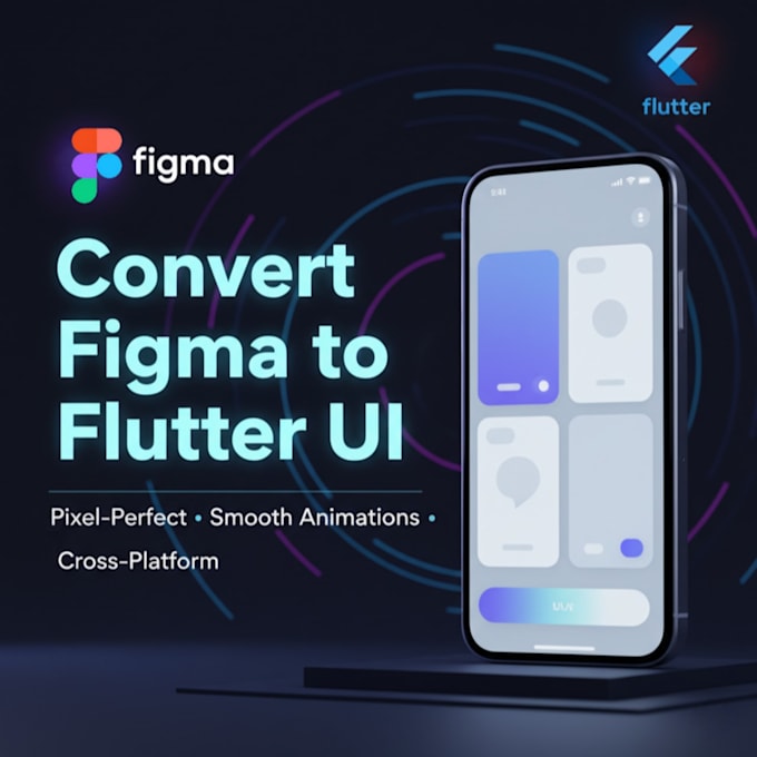 convert figma design to pixel perfect flutter UI with animations
