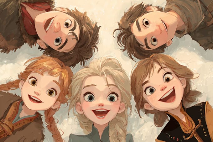 create a beautiful disney style portrait