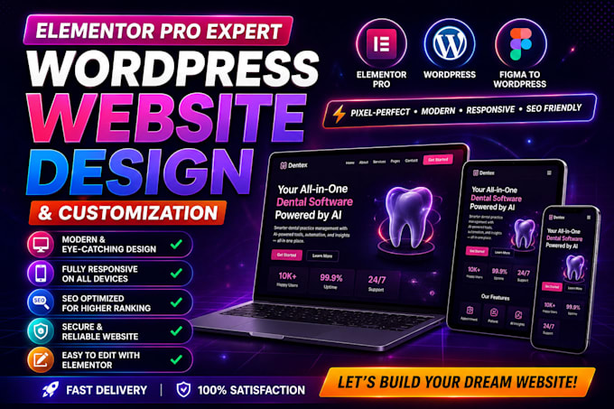 design or redesign elementor pro website