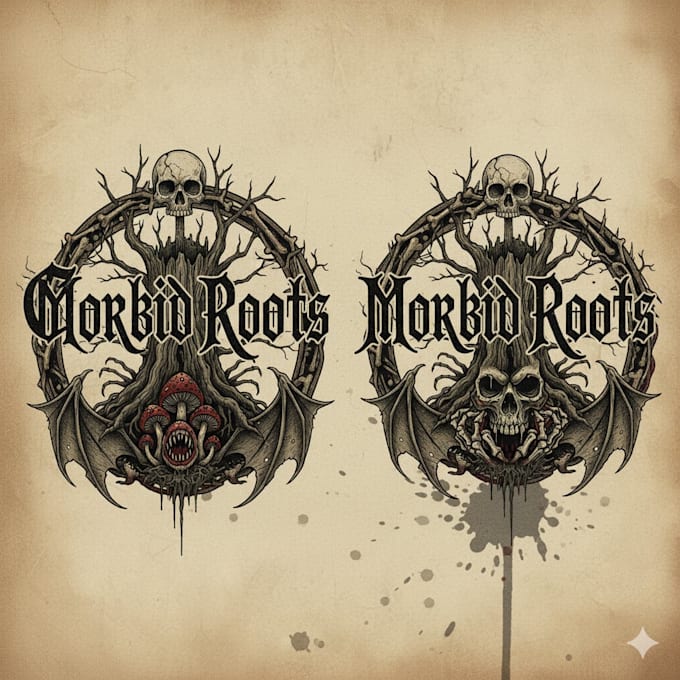 create an unreadable death metal logo