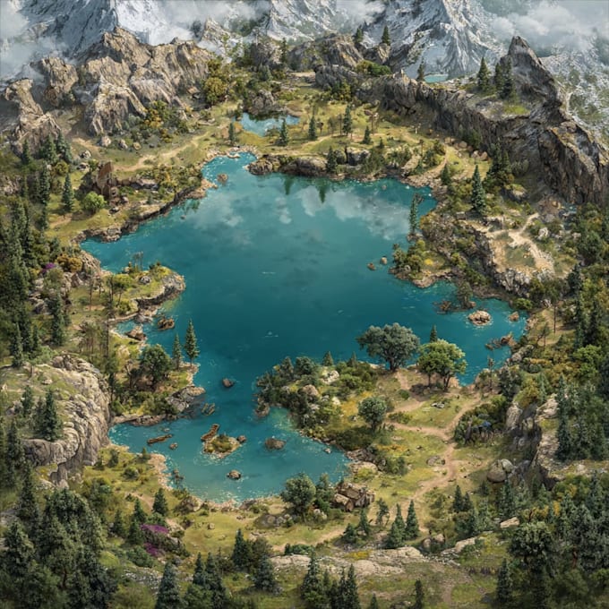 vector map illustration fantasy map design city map