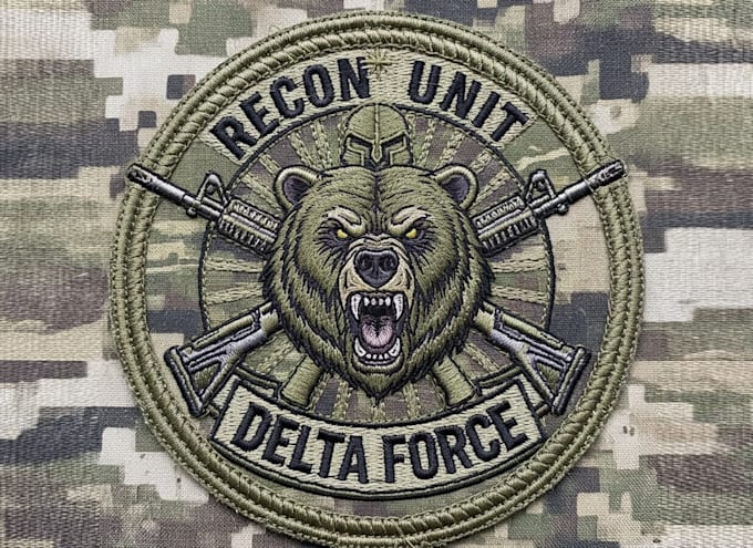do modern military tactical, retro vintage, badge,  patch logo for your business