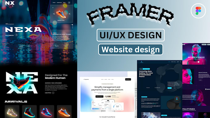 design framer website, framer landing page design, and framer website design