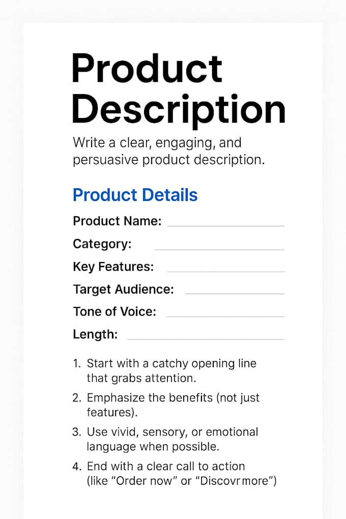 Write professional ai powered product descriptions that sell by Mattia ...