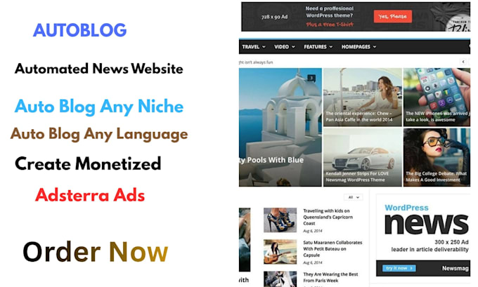 create monetized autoposting news website with adsterra ads