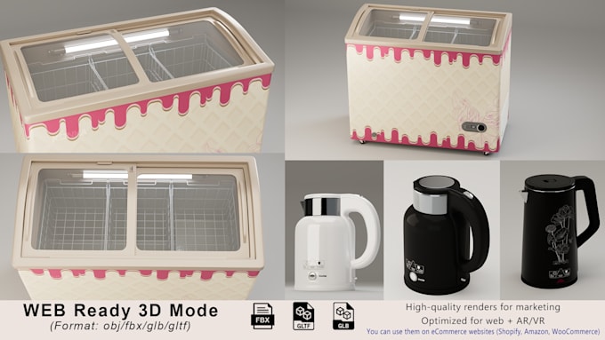 create 3d product models in glb, gltf, usdz for ar, VR, webgl and e commerce