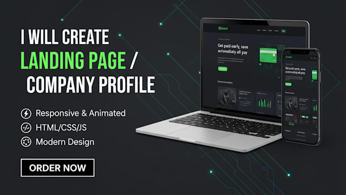 create a responsive landing page or company profile
