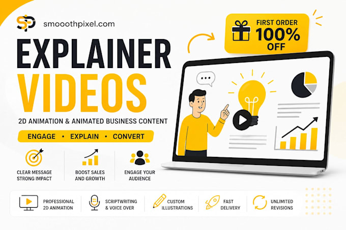 create engaging 2d animated explainer video for saas or startup