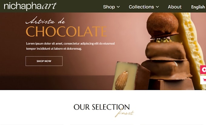 design profitable chocolate shopify store ice cream website snacks candy website