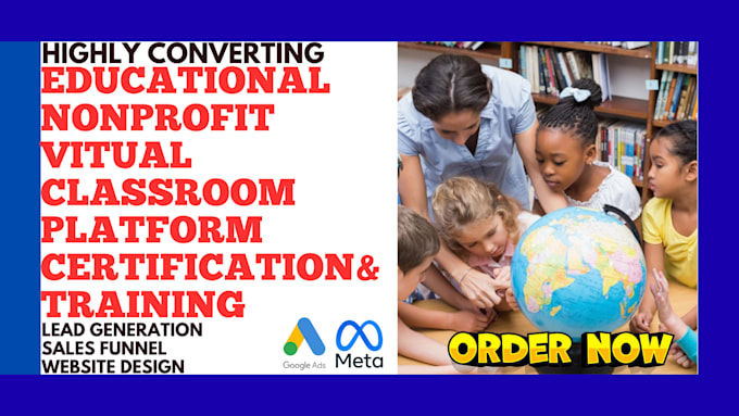 generate educational nonprofit virtual classroom leads and build a website
