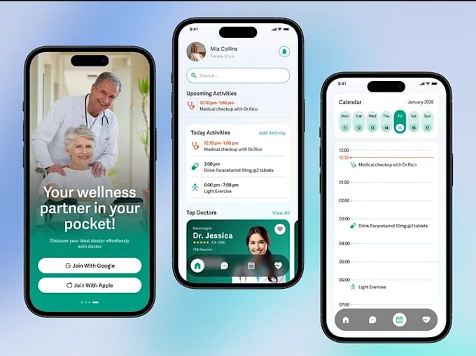 develop a professional doctor appointment telemedicine mobile app