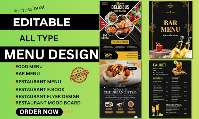 digital menu design restaurant menu design all menu design