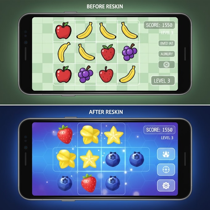 fix bugs and reskin unity games