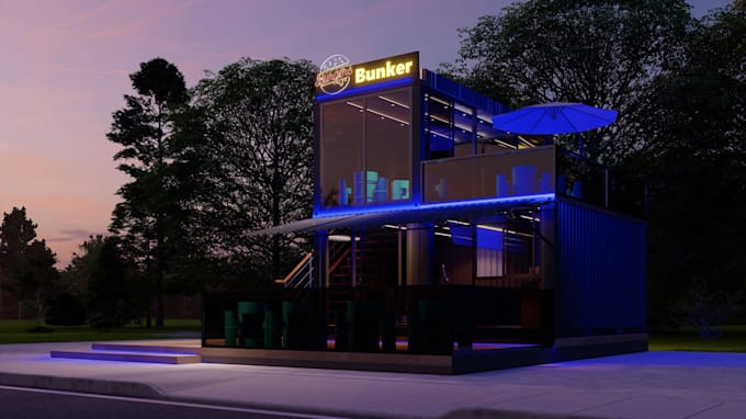 design a modern cottage villa and resort with 3d rendering