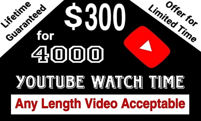 grow up 4000 youtube watch hours very high quality
