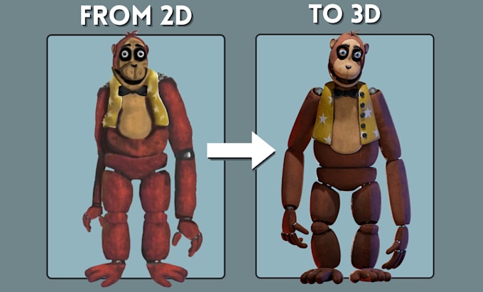 turn your 2d fnaf oc into a full 3d model