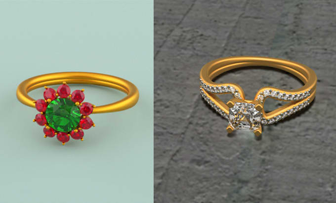 design 3d jewelry models and rendering in rhino
