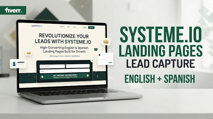 design a lead capture landing page in systeme io