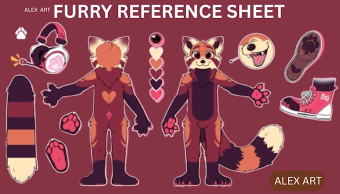 Fursona ref sheet furry reference sheet anthro ref sheet furry ref ...