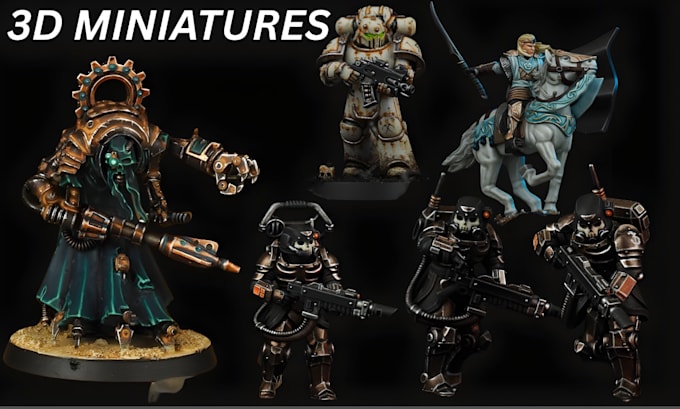 3d dnd character creatures statues diorama printable miniatures design for print