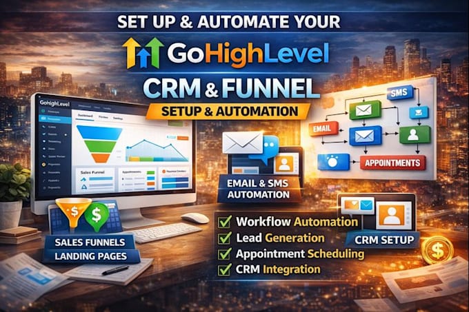 set up and automate your gohighlevel CRM and funnel