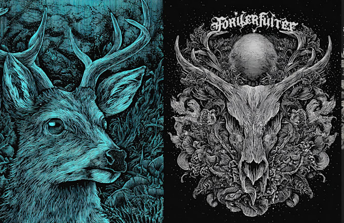 draw a metal, horror, dark art