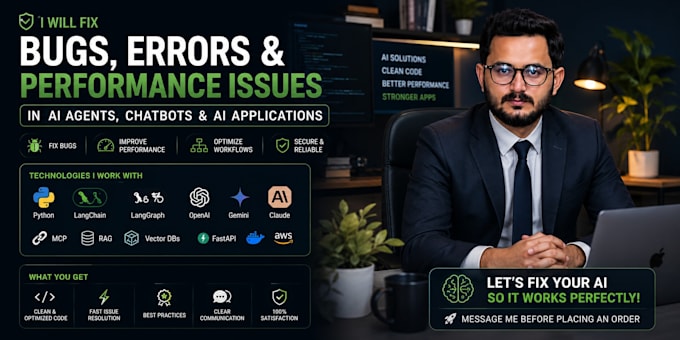 fix bugs, errors, and performance issues in ai applications